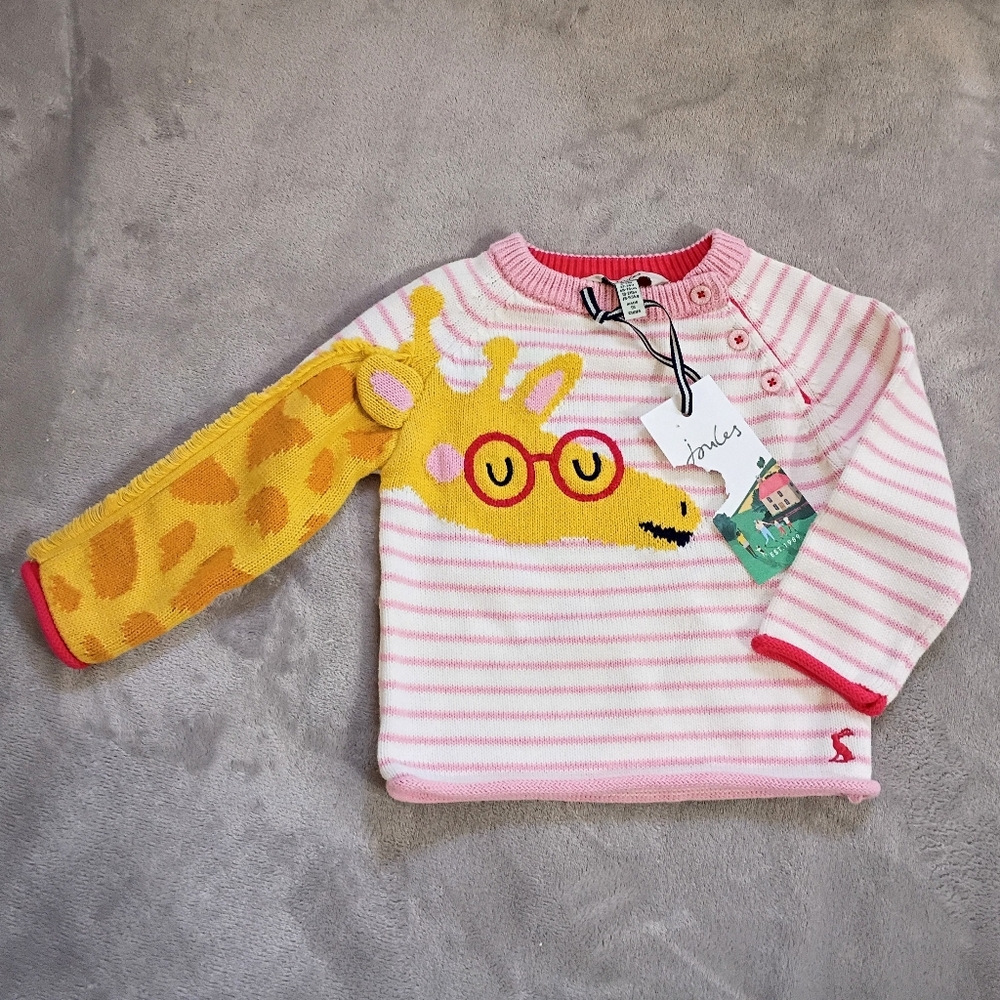 NWT Joules Baby Winnie Giraffe Sweater 6 9 Mos